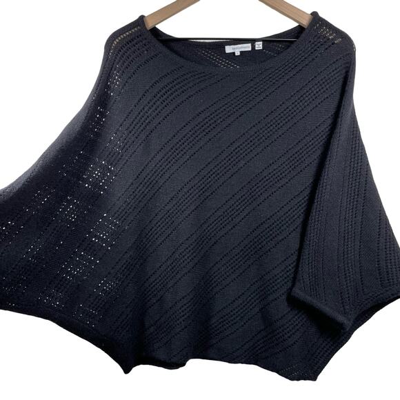 360 CASHMERE Dolman Sleeve Lace Pullover Sweater Black Size S Luxury Whimsigoth - Picture 2 of 11